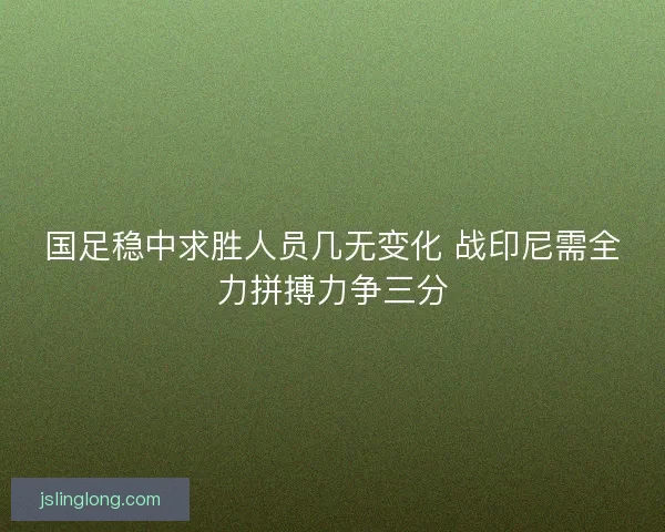 国足稳中求胜人员几无变化 战印尼需全力拼搏力争三分 国足稳中求胜人员几无变化 战印尼需全力拼搏力争三分
