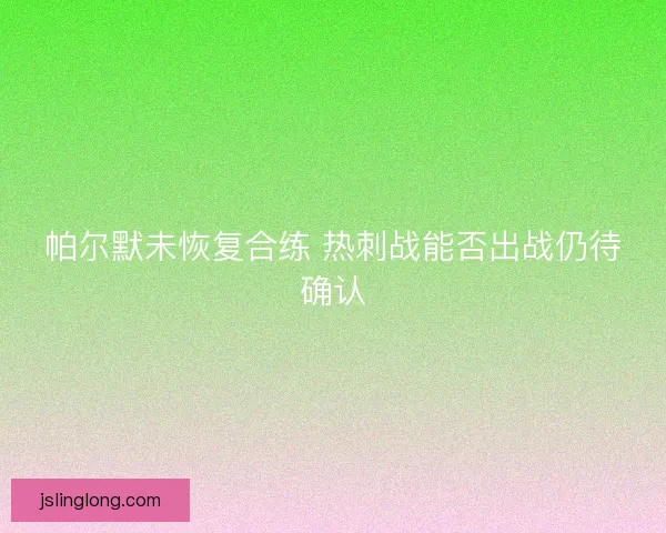 帕尔默未恢复合练 热刺战能否出战仍待确认